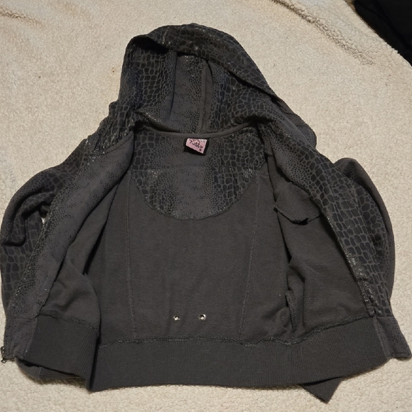 Stylish Black Crocodile Pattern Bomber Jacket - Picture 4 of 7